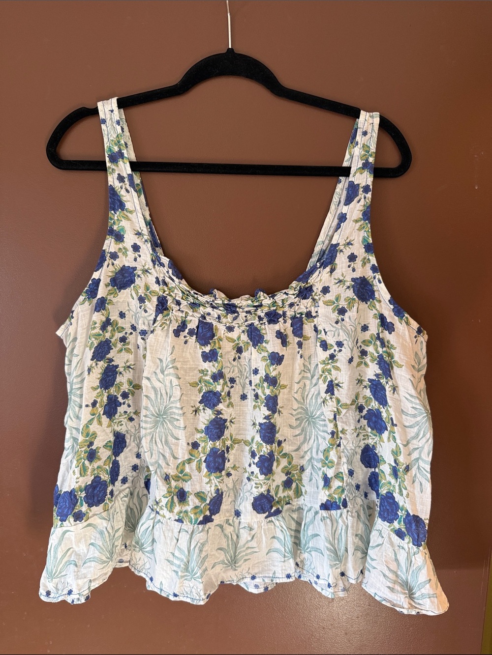 Anthropologie Maeve Floral 100% Cotton Tank Top